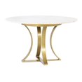 thumbnail image 1 of Heavenly Collection Curved Gold Brushed Dining Table, 1 of 3