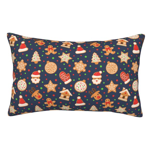 KLL Holiday Gingerbreads Pillow Covers Envelope Closure,Super Soft and Cozy Fuzzy Fleece Pillow Case Cover-14"x20"