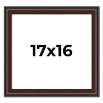 17x16 Frame Brown Round Mahogany Solid Wood Picture Frame | 1.625 Inch Moulding Width | with UV