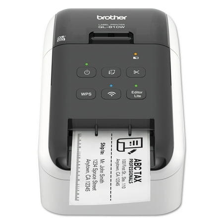Brother QL-810W 2.4" Ultra-fast Direct Thermal Label Printer, USB, Wireless (b/g/n), WirelessDirect, Auto Cutter - White/Black