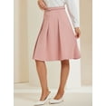 thumbnail image 4 of DARING DIVA Women's Belted Waist Pleated Skater Short Skirts S Pink, 4 of 6