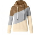 thumbnail image 3 of Hoodies for Women Pullover Cowl Neck Casual Long Sleeve Colorblock Hooded Sweatshirts Sweaters Fall Tops, 3 of 5