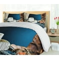 thumbnail image 5 of Ambesonne Western Duvet Cover Sets, Horseshoe Hat Antique, 2-Queen, Blue Brown and Beige, 5 of 7