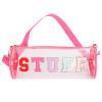 Bolso de estilo universitario transparente, bolso de maquillaje con lentejuelas de chenilla, regalo para niños, mujeres y niñas