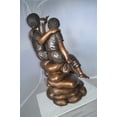 thumbnail image 6 of Nifao Two Kids on Rocks with a Bird Bronze Statue – Home Decor Sculpture, 36"L x 30"W x 44"H, 6 of 11