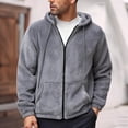 thumbnail image 2 of USNSM Hoodies for Men Full Zip Up Fleece Warm Thick Long Sleeved Jackets Sweatshirt Heavyweight Sherpa Lined Coat Gray S, 2 of 9