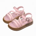 thumbnail image 4 of TOWED22 Toddler Girl Sandals - Flower Girl Dress Shoes Open Toe Little Kid Summer Flats Pink,1.5, 4 of 5