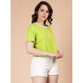 thumbnail image 4 of ENTELLUS Women’s Round-Neck, Crop Top T-Shirt, Neo Green, 4 of 5