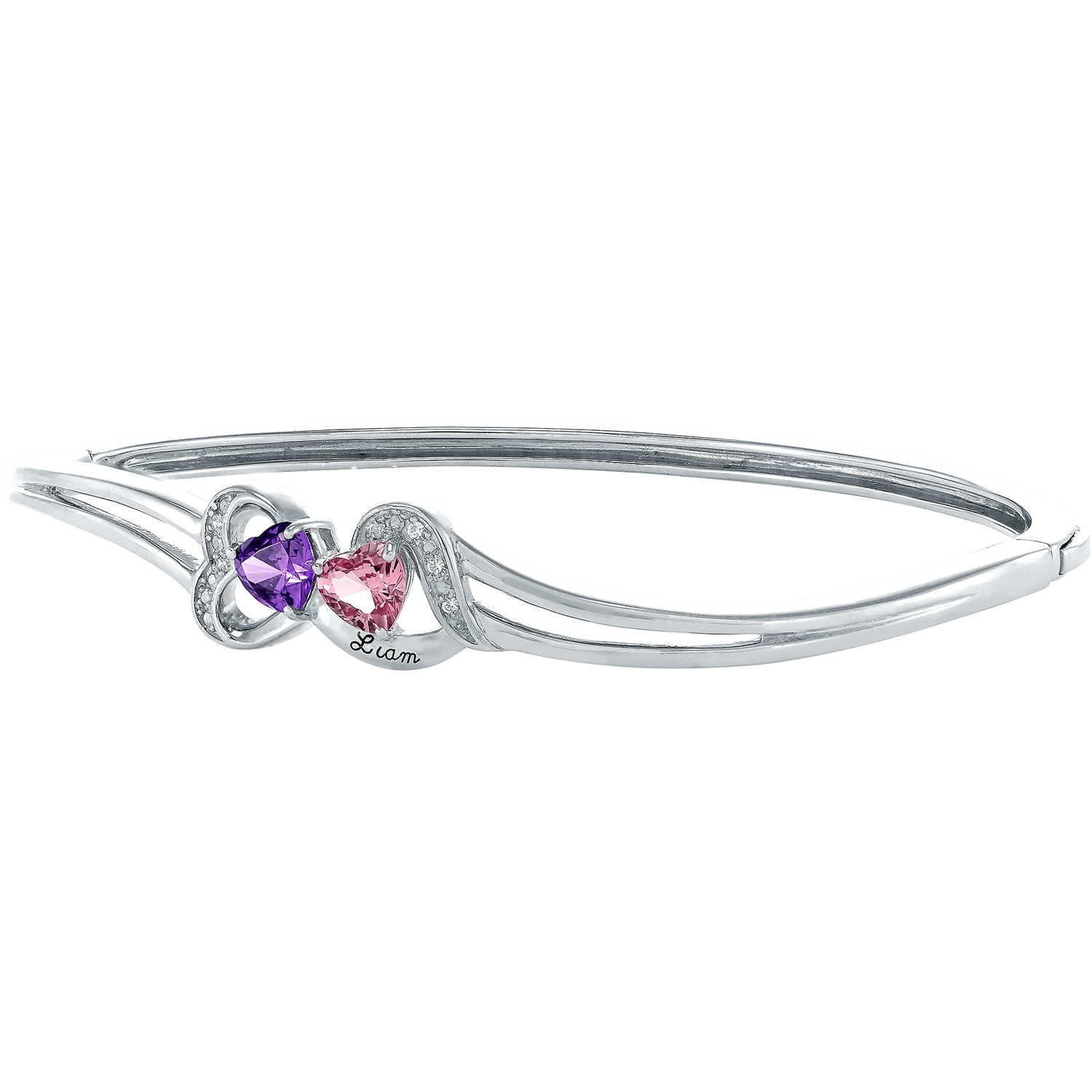 Personalized Family Jewelry Birthstone Women's Blaze Bracelet available in Sterling Silver, Gold over Silver, 10k and 14k Yellow and White Gold