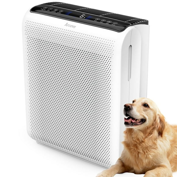 Purificador de aire AROEVE MK07 para habitaciones grandes de hasta 1504 pies cuadrados, blanco