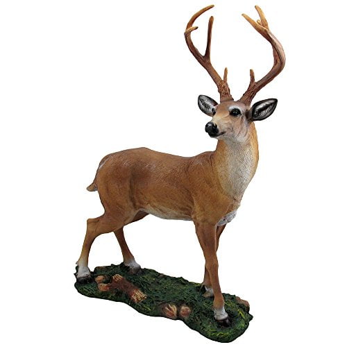 Decorative Big Buck Statue in Rustic Lodge Sculptures and Cabin Decor