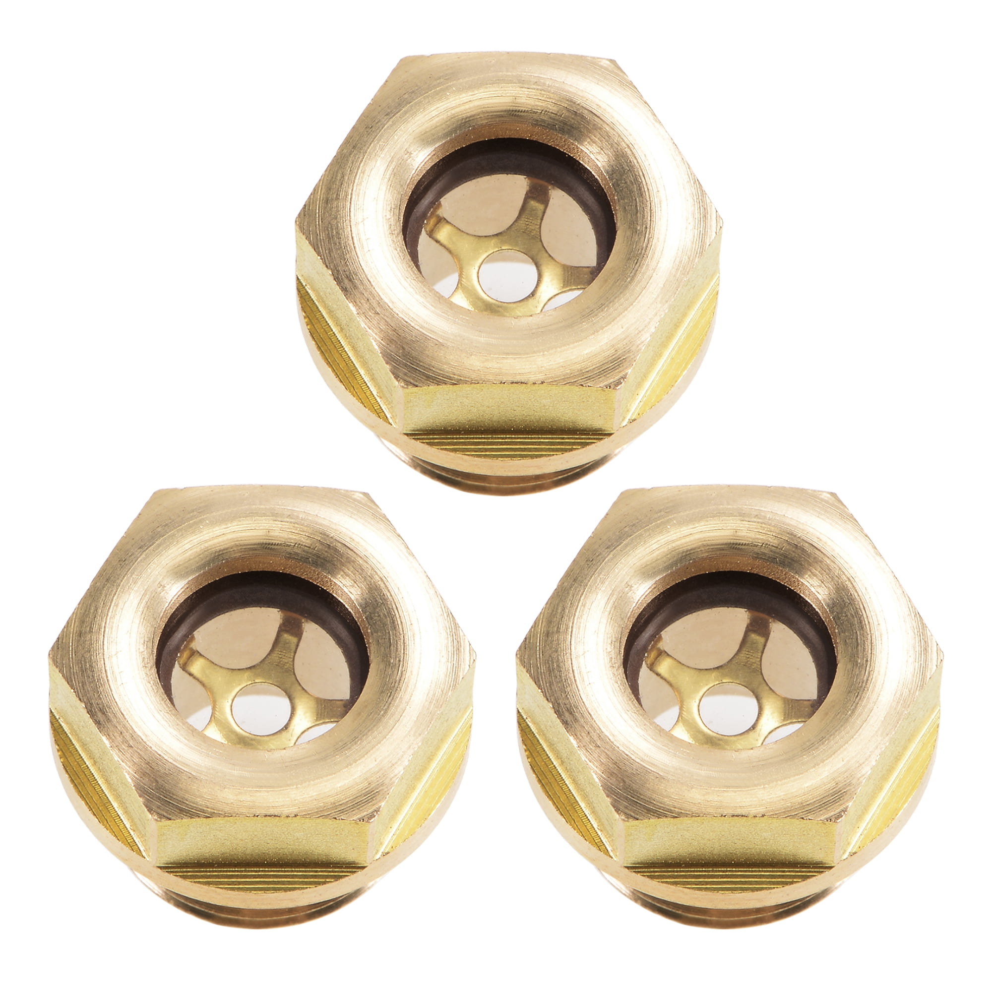 Oil Liquid Level Gauge Sight Glass G3 8 Male Threaded Brass Air Compressor Fittings With O Ring Yellow 3pcs Walmart Com Walmart Com