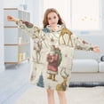thumbnail image 5 of Wearable Blanket with Sleeves and Pocket Oversized Hooded Sweatshirt 3-14 YR Retro Santa Claus and Reindeer S, 5 of 7