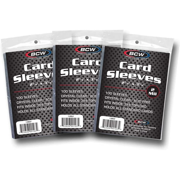 300 BCW Brand Soft Card Sleeves/Penny Sleeves (3 Packs) Standard Size 2 5/8 x 3 5/8