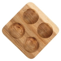 Wooden Egg Holder 4 Fresh Eggs Tray Eggs Storage Plate Chicken Egg Display Rack Eggs Organizer For Kitchen Countertop Refrigerator