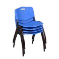 thumbnail image 4 of Regency Kahlo 36 in. Round Breakroom Table- White, Black Base & 4 M Stack Chairs- Blue, 4 of 8