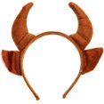 thumbnail image 1 of Kids Ox Horn Shape Animals Ears Headband Party Cosplay Costume Headdress Hair Headpiece (Brown), 1 of 3