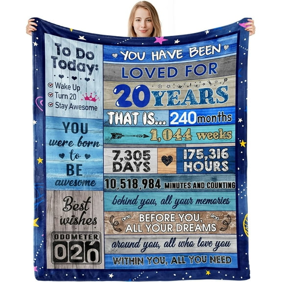 Happy 20th Birthday Gifts for Women, Gift For 20 Year Old Female, 20 Year Old Birthday Gifts for Her, 20th Birthday Decorations Idea for Women from Dad Mom Sisters,Back In 2003 Throw Blanket 60"X50"