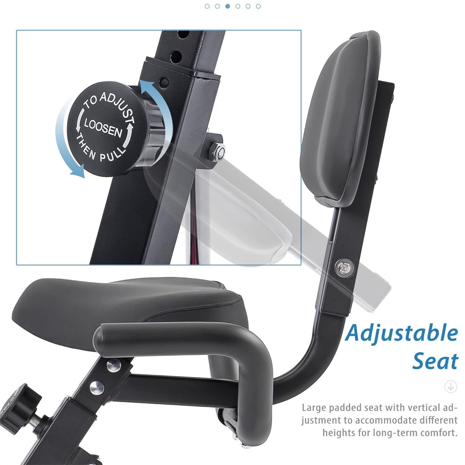 Folding Exercise Bike, Fitness Stationary Bike Machine, Upright Indoor Cycling Bike, Magnetic X-Bike with 8-Level Adjustable Resistance, Back Support Cushion & LED Display