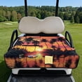 thumbnail image 2 of KUIFORTI Orange Palm Tree Golf Cart Seat Blanket Covers Polyester Travel Sports Golf Cart Accessories Easy to Install Thick Suitable Club Car and More 2 Person Seats Golf Carts, 2 of 7