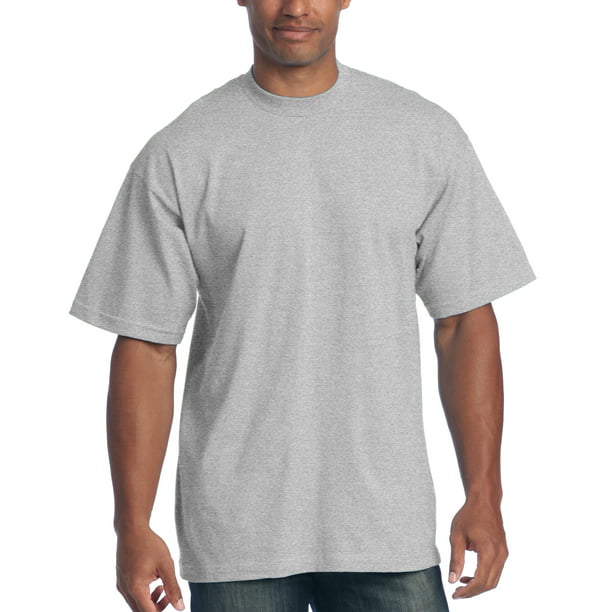Pro Men's 6.5 oz Heavyweight Cotton Short Sleeve T-Shirt, Heather 2X-Tall - Walmart.com