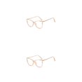 thumbnail image 1 of Qarigey Gafas de ojo de gato a la moda Anti luz azul transparente estilo Vintage gafas de marco grande de lujo para champán óptico champán 2piezas, 1 of 6