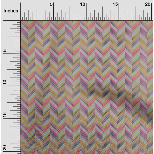 oneOone Polyester Lycra Fabric Herringbone Geometric Printed Fabric 1 Yard 56 Inch Wide