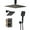 Matte Black, variant on Boyel Living 12 inch Ceiling Mounted Rain Shower System 3 Function Thermostatic Shower System with Wall Mount 6 inch Regular Shower Head,Matte Black