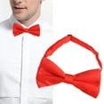thumbnail image 5 of Bow Ties for Men Formal Bowties Bright Red Bowtie Universal Bowtie Tuxedo Bow Tie Man, 5 of 6