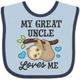 thumbnail image 3 of Inktastic My Great Uncle Loves Me with Sloth and Hearts Boys or Girls Baby Bib, 3 of 4