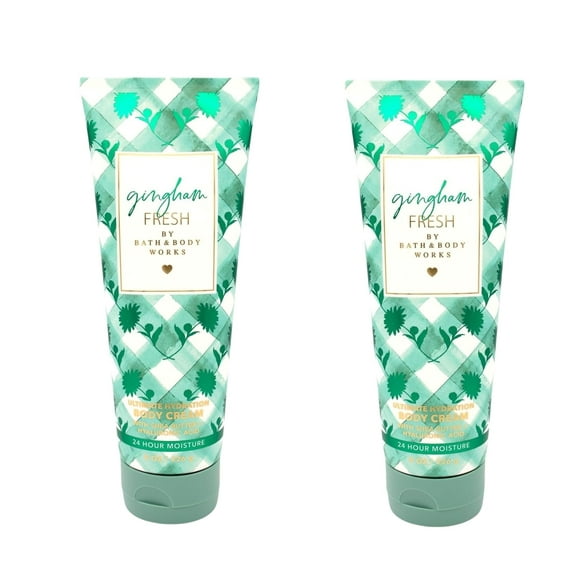 Bath & Body Works Gingham Fresh Crema corporal de hidratación definitiva, 8 onzas, paquete de 2
