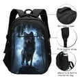 thumbnail image 3 of Disketp Night Scene of Wolves Mochila de Viaje Estampada para Laptop con Puerto de Carga USB, Mochila Impermeable para Computadora – Regalo para Hombres y Mujeres, 3 of 7