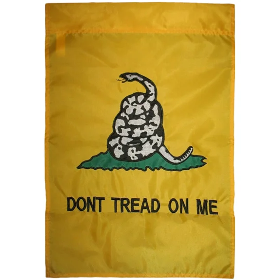 PURELY- Gadsden Flag 12" X 18" 12X18 Embroidered Garden Sleeve Hem Pole Usa Shipper