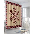 thumbnail image 3 of Christmas Snowflake Shower Curtain Set ，Waterproof Fabric Shower Curtains Retro Red and Black Buffalo Plaid Shower Curtains for Bathroom,Bathroom Decor 36"x72", 3 of 6