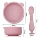 thumbnail image 5 of Platos de silicona sin BPA para bebé, 2 piezas/1 Juego, cuenco de alimentación de silicona, vajilla impermeable, cuchara antideslizante, 5 of 5
