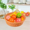thumbnail image 6 of Wicker Woven Bread Basket, Fruit Plate Trays, Tabletop Food Serving Baskets Tray, Handmade Woven Fruit Basket for Food Serving Snacks Hotel Brown 30x7cm, 6 of 8