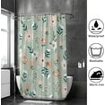 thumbnail image 4 of Coolnut Bath Shower Curtain Liners Simple Flowers Leaves 72x72in Polyester Waterproof with 12 Curtain Hooks, 4 of 6