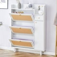thumbnail image 5 of Shoe Storage Cabinet For Entryway, Free Standing Shoe Storage Organizer With 3 Flip Drawers, 1 Door And 1 Storage Drawer For Heels, Boots, Slippers, 5 of 9