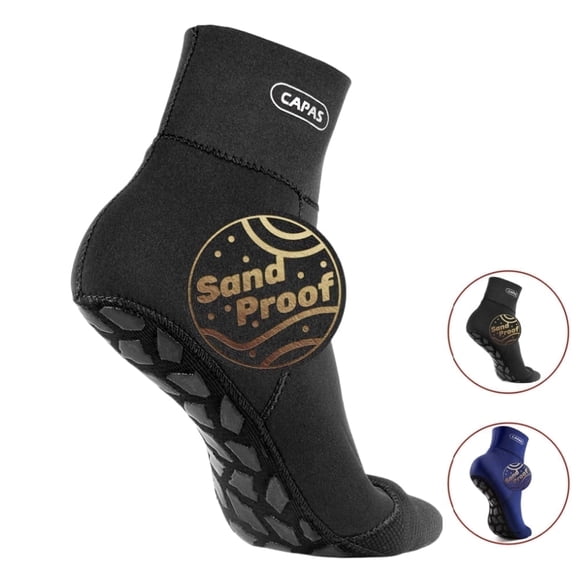 Water Socks 2mm Neoprene, Sand Proof Beach Volleyball Wetsuit Diving Socks Warm for Men Women (Black, M)