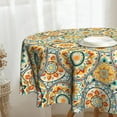 thumbnail image 2 of Boho 60 inch Round Tablecloth Vintage Floral Circle Table Cloths Colorful Table Cloth Circular for Kitchen Dining Dinner Tables Tabletop Decoration, 2 of 8