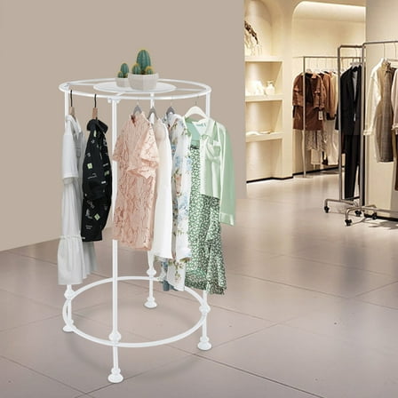 Round Garment Rack, Freestanding Hanging Rack, Clothes Store Display Rack