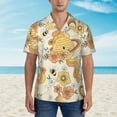 thumbnail image 4 of Balery Groovy Floral Print Men's Hawaiian Shirts Short Sleeve Beach Shirt Relaxed Fit Vacation Button Down Shirts-Large, 4 of 9