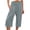 Blue, variant on Women's Plus Size Summer Casual Capris High Waist Loose Wide Leg Comfy Stretch Pants,3XL,