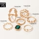 thumbnail image 5 of Anillos para mujer, regalos para mujer, conjunto de seis piezas con diseño geométrico de estrella de cinco puntas y espiga de arroz, anillo de bloqueo de 6 piezas., 5 of 5