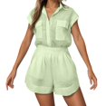 thumbnail image 2 of MAIHAN Women Vacation Outfits Y2k Outfits Short Sleeve Sets Elastic Waist Shorts 2pcs Clothes Set for Casual and Summer Wear, 2 of 7
