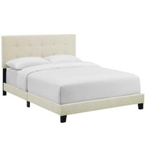 Amira Queen Upholstered Fabric Bed (6001-BEI)