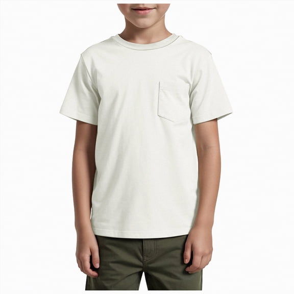 Gubotare Toddler Boy Short Sleeve Shirt Toddler Boys Girls Shirt Short Sleeve Funny Letters Graphic Top 4T 5T (Beige,4-5 Years)