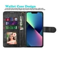 thumbnail image 2 of Wallet Phone Cases for iPhone 13 Pro / 13 Mini / 13 Pro Max, Njjex PU Leather [Wrist Straps] [RFID Blocking 3 Card Slots 3] Flip Folio Wallet Case Cover -Black, 2 of 8