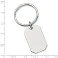 thumbnail image 2 of Solid Engravable Silver Plated and Rhodium Polished Rectangle Key Ring Jewelry Gifts for Men, 2 of 4
