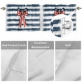 thumbnail image 5 of Curtain Valance for Windows, Independence Day USA Flag Bow Kitchen Valances Rod Pocket Short Curtains, Retro Navy White Striped Window Valance for Bedroom Bathroom Living room 56x16in, 5 of 9